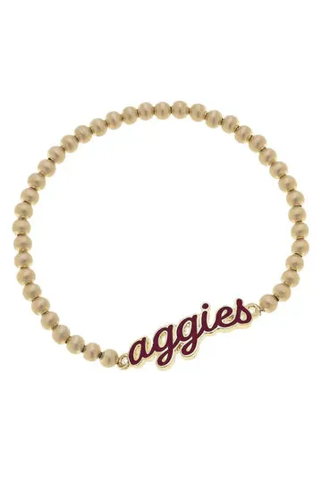 Aggies Script Stretch Bracelet
