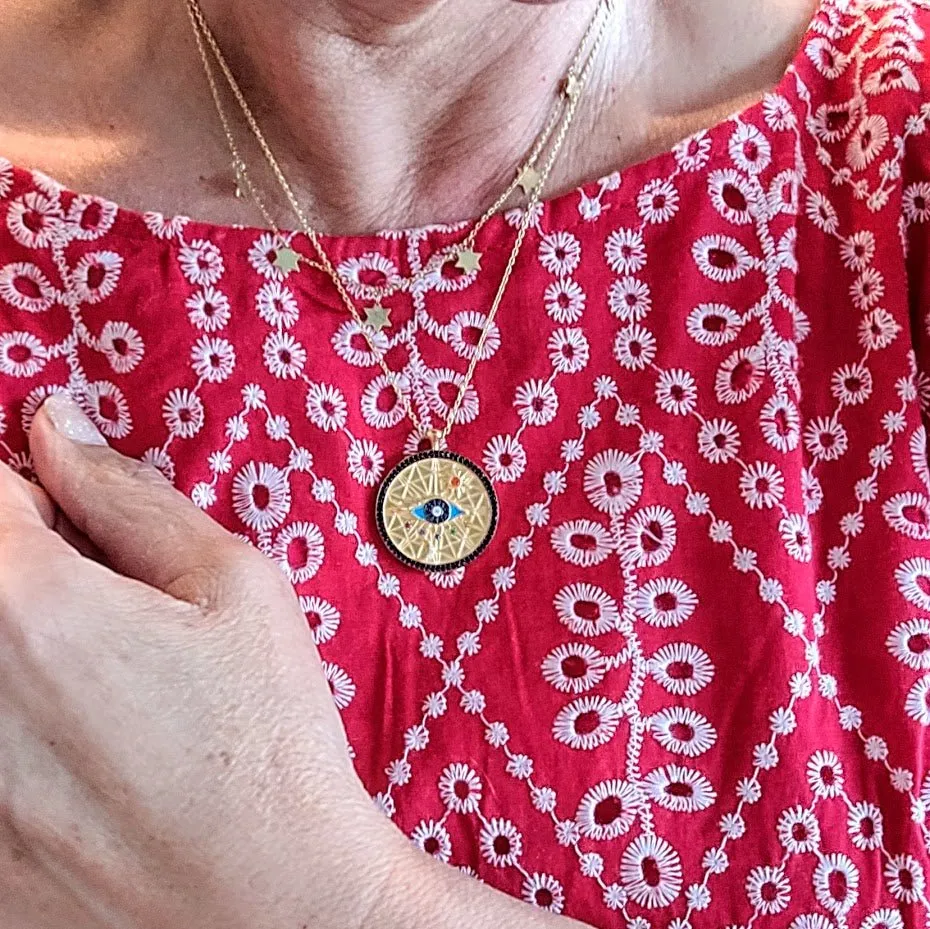 All Seeing Evil Eye Pendant on a Chain for Women