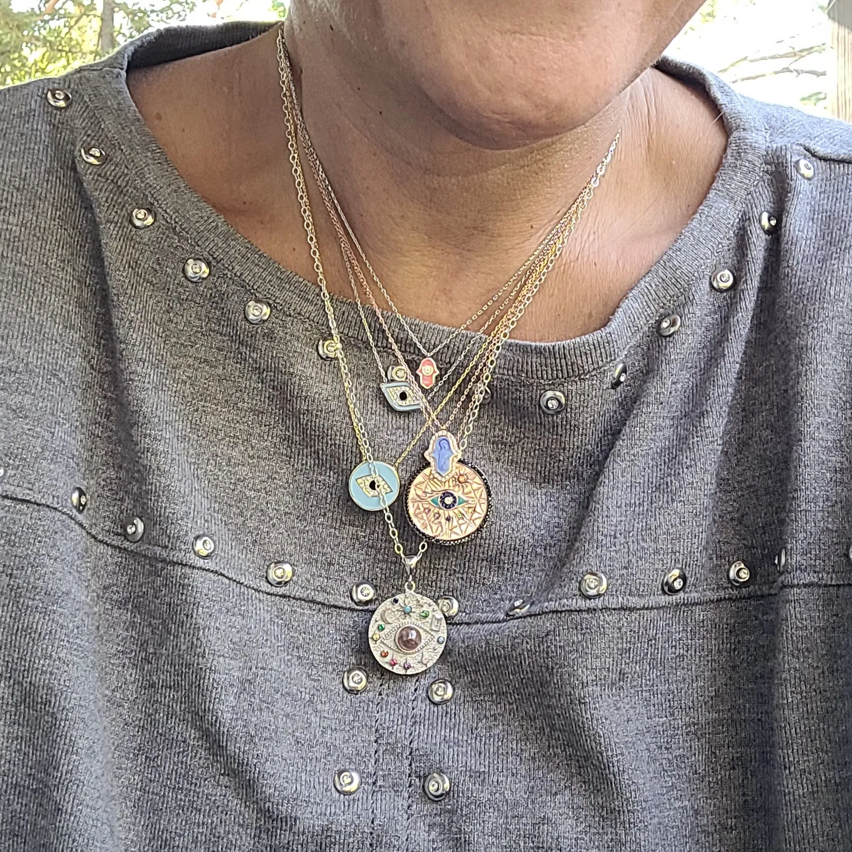All Seeing Evil Eye Pendant on a Chain for Women