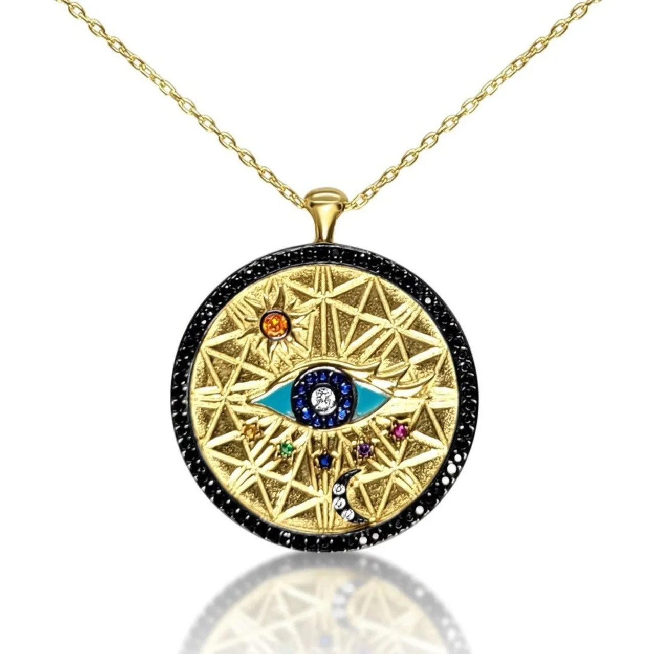 All Seeing Evil Eye Pendant on a Chain for Women