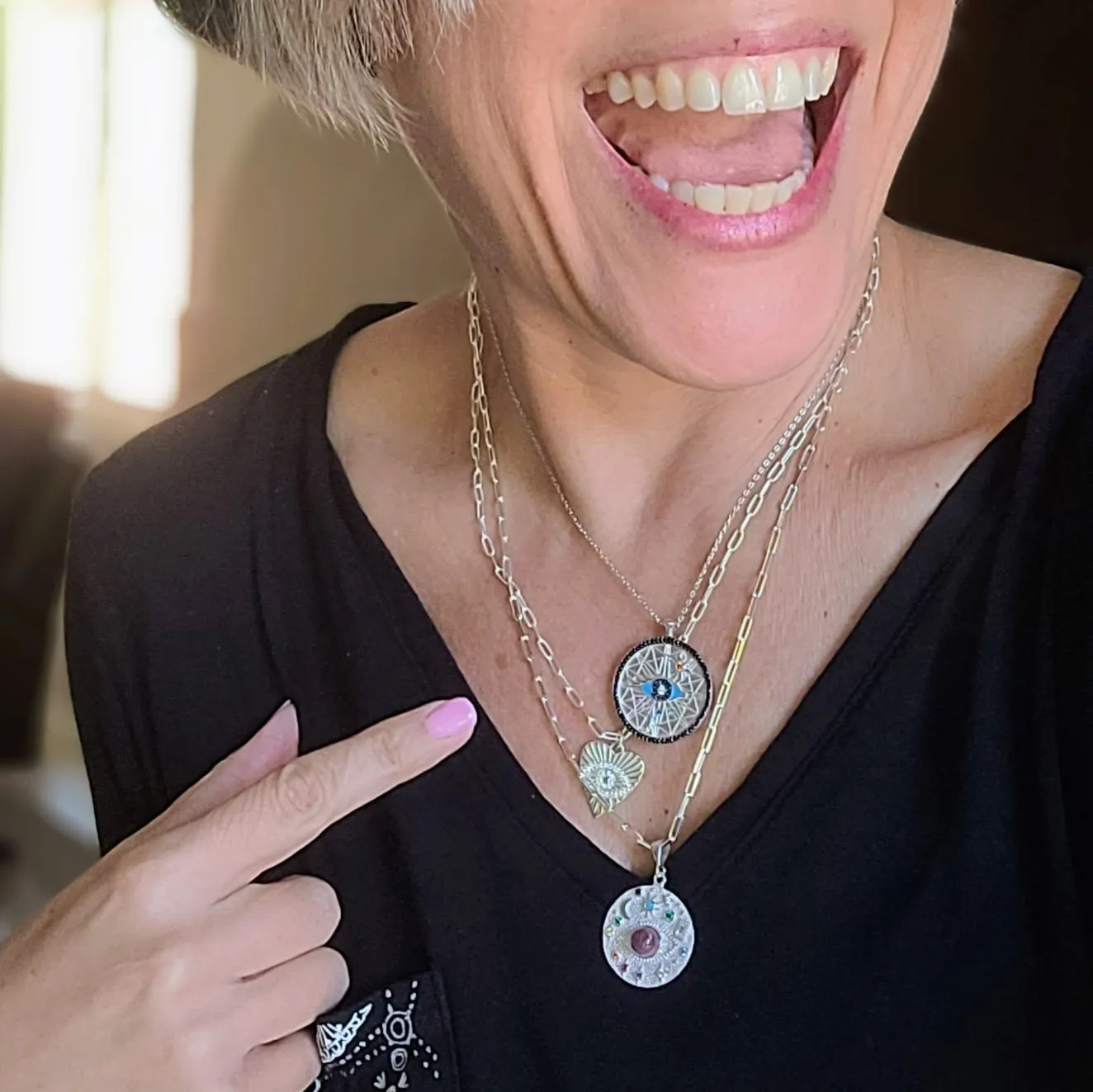 All Seeing Evil Eye Pendant on a Chain for Women