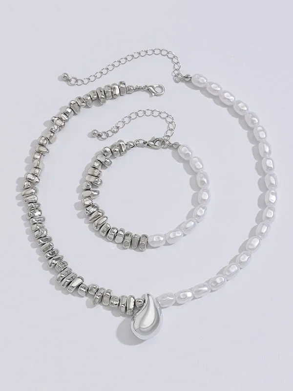 Asymmetric Beaded Geometric Bracelet Accessories   Dainty Necklaces Accessories Two Pieces