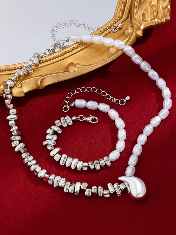 Asymmetric Beaded Geometric Bracelet Accessories   Dainty Necklaces Accessories Two Pieces