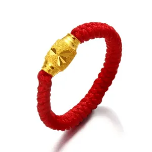 Authentic 24k Yellow Gold Lucky Bead Knitted Ring - Leave note for ring size