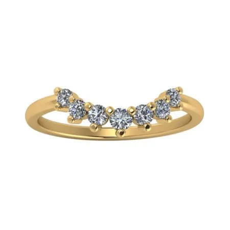 Ayla Curved Trendy Lab Diamond Wedding Ring