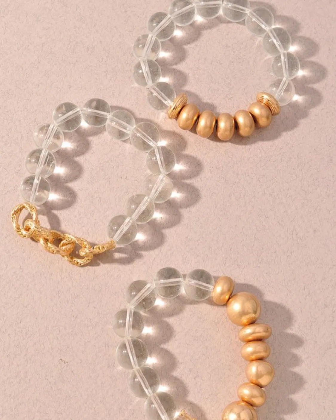Bangled All Up Clear and Gold Bracelets