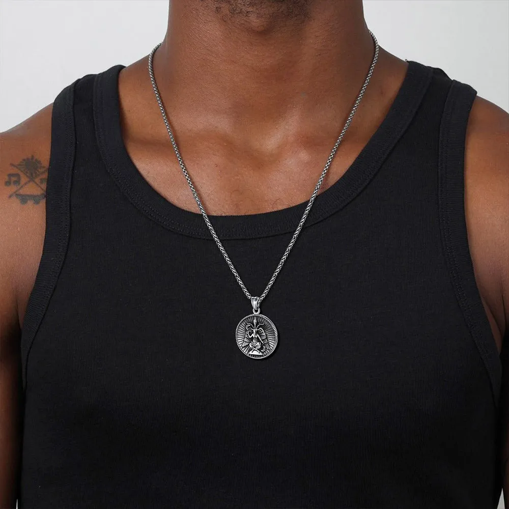 Baphomet Satanic Goat Leviathan Cross Necklace for Men