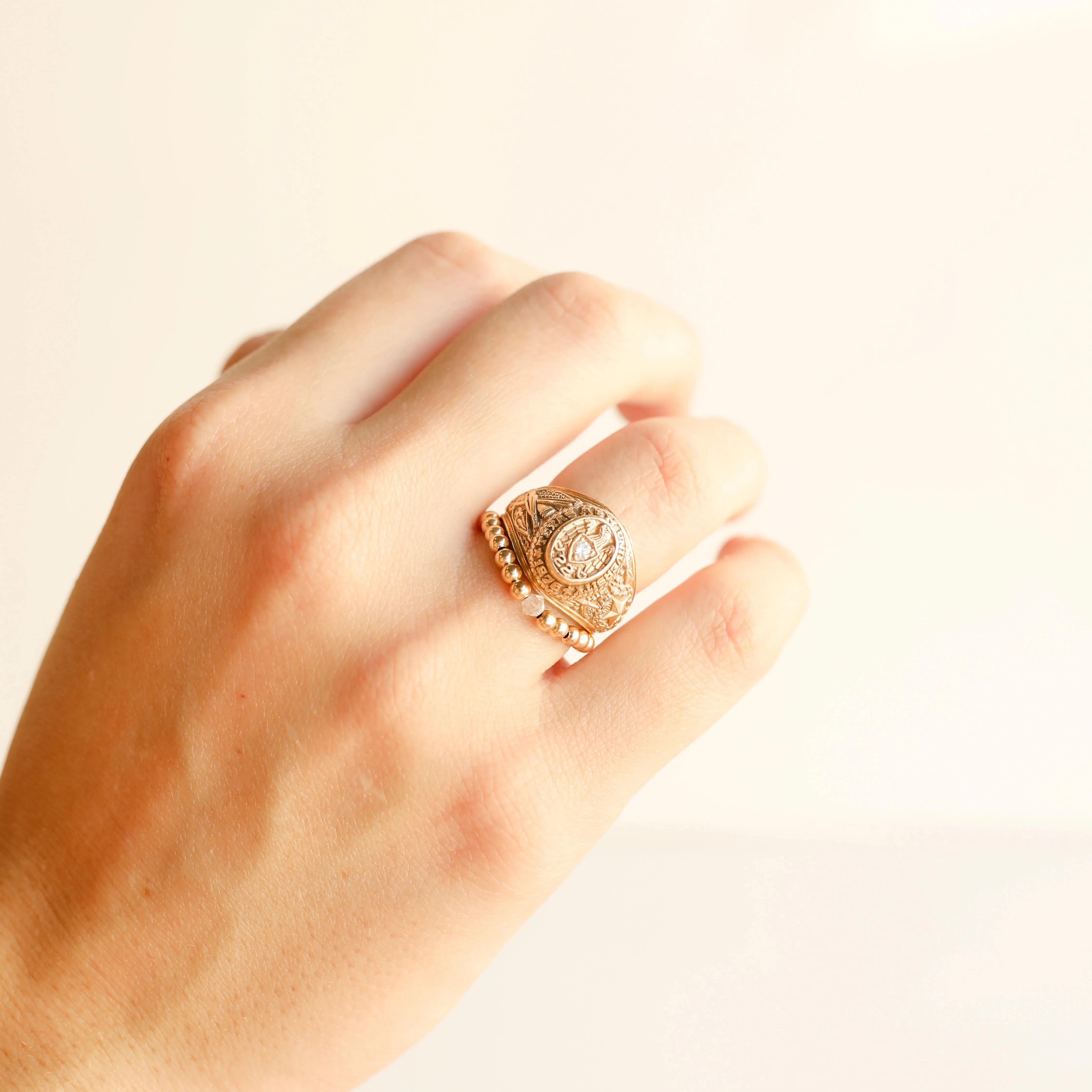 Beaded Blondes | Rev Ring in White