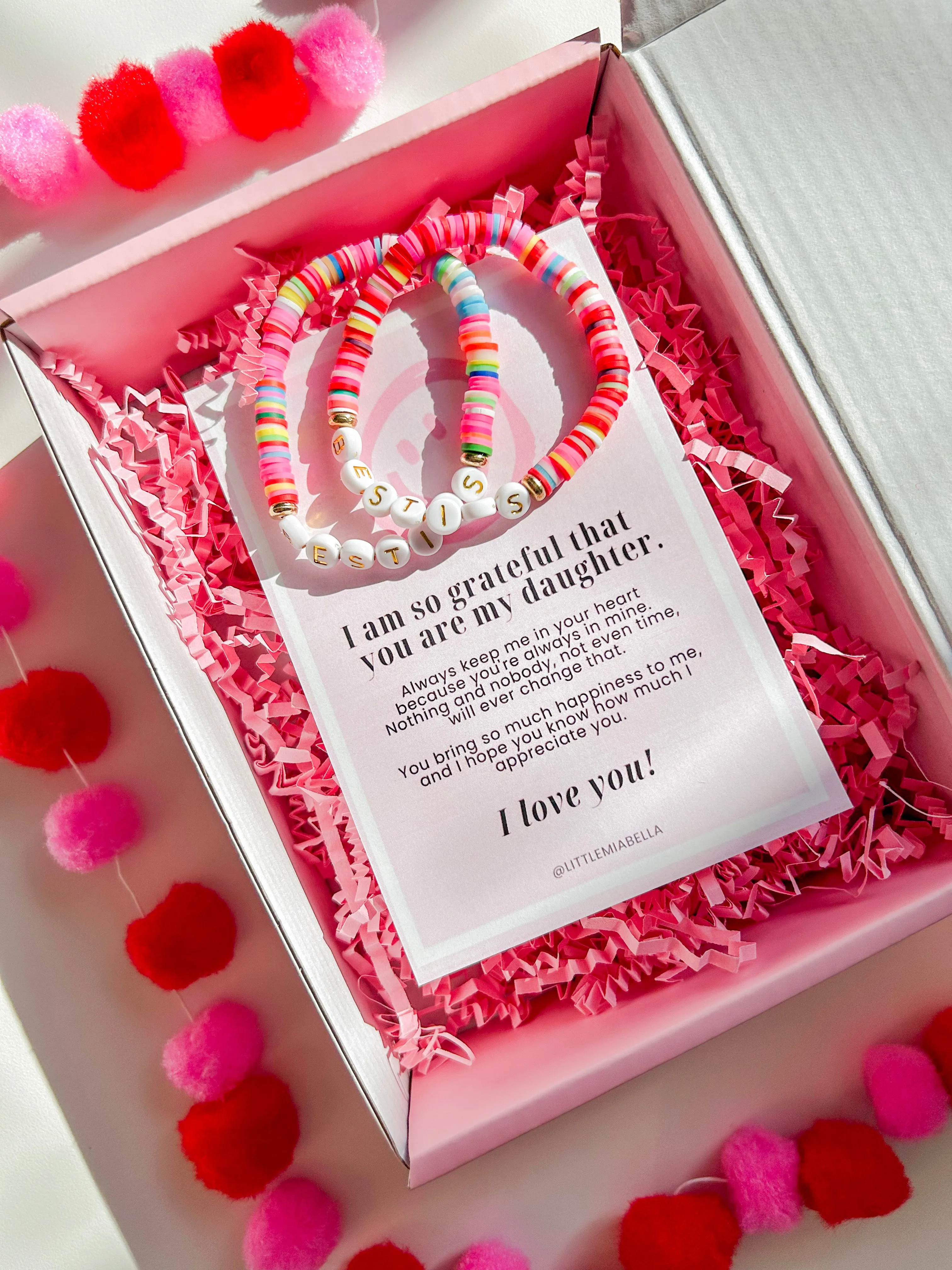 Besties Mommy and Me Bracelet set with Note, gifts for daughters from mothers