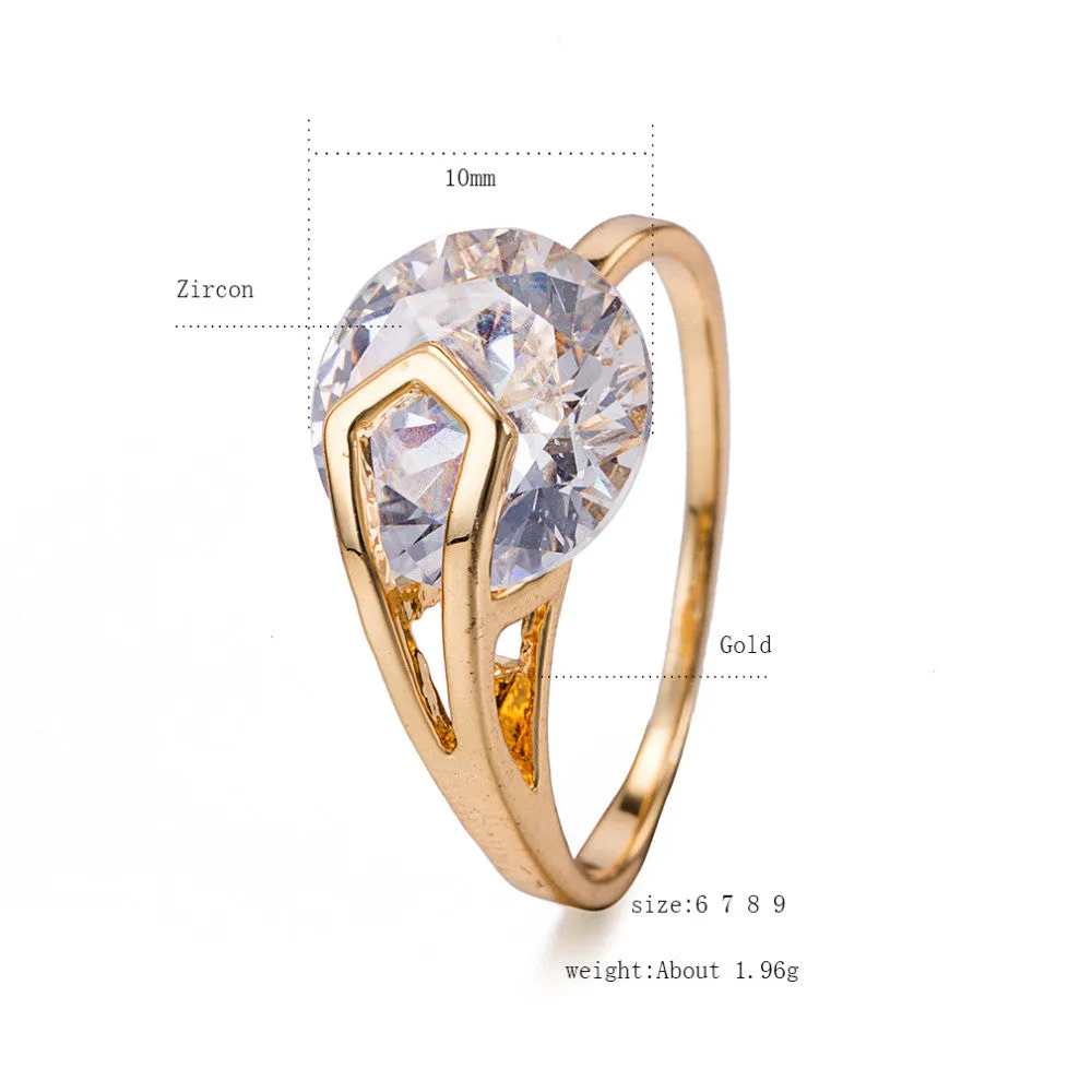 Big Crystal Stone Zircon Wedding Ring for Women