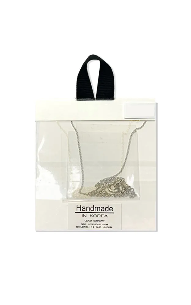 BJNA049RH Rhodium "Joyfull" Tear Drop Pendant Necklace