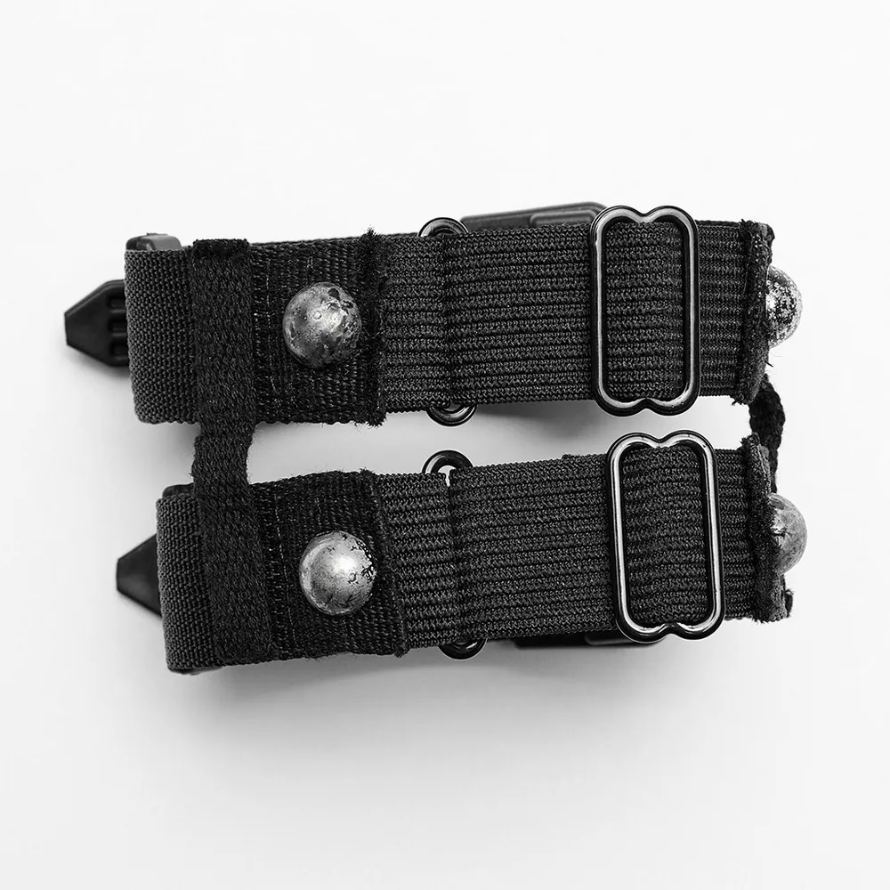 Black Punk Rave Adjustable Bracelet - Versatile Style