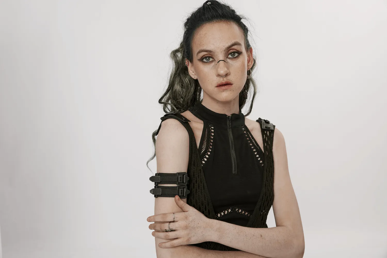 Black Punk Rave Adjustable Bracelet - Versatile Style