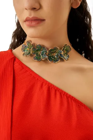 Blue Fiore Floral Choker