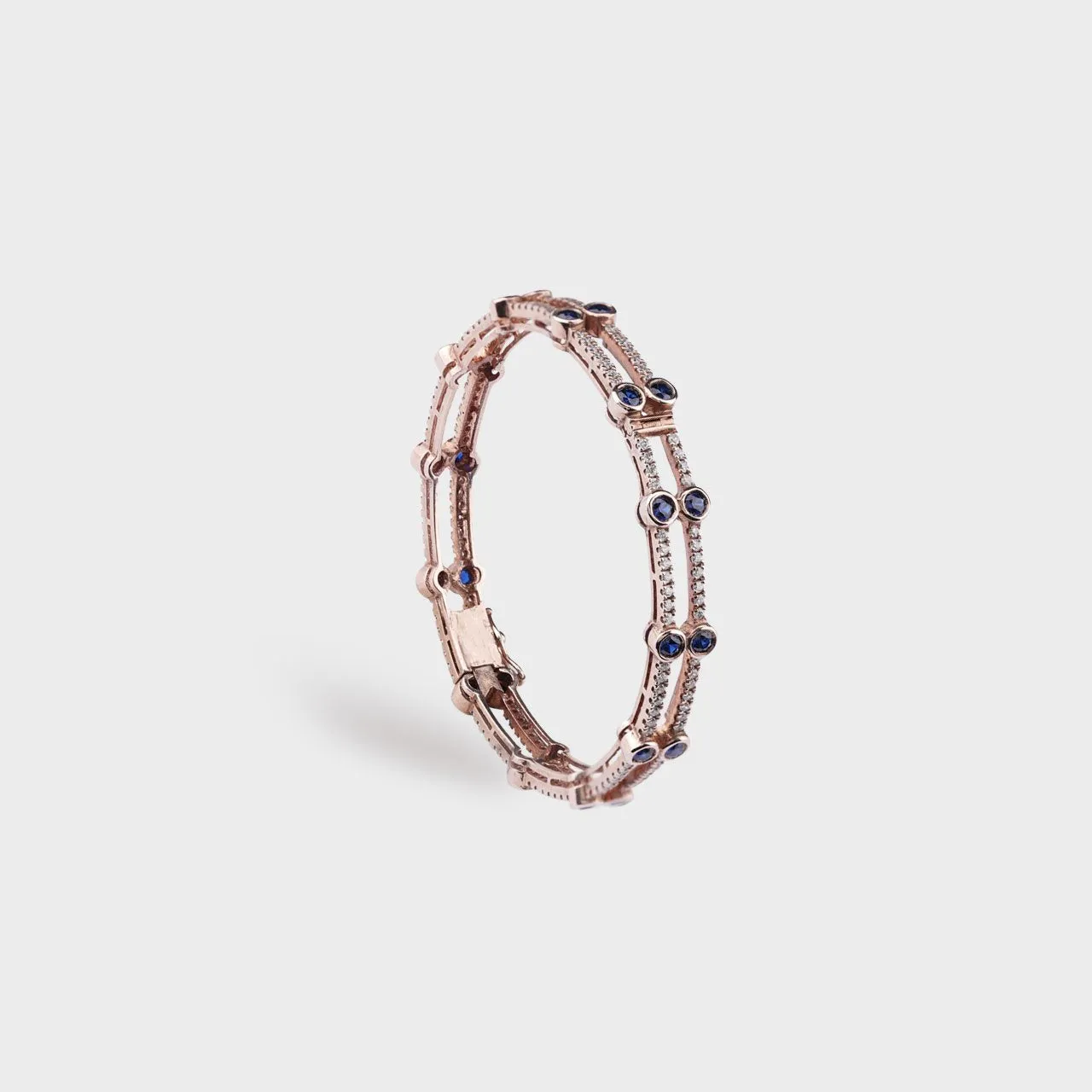 Blue Stone Silver Swarovski Bangles - 930 Recycled Silver
