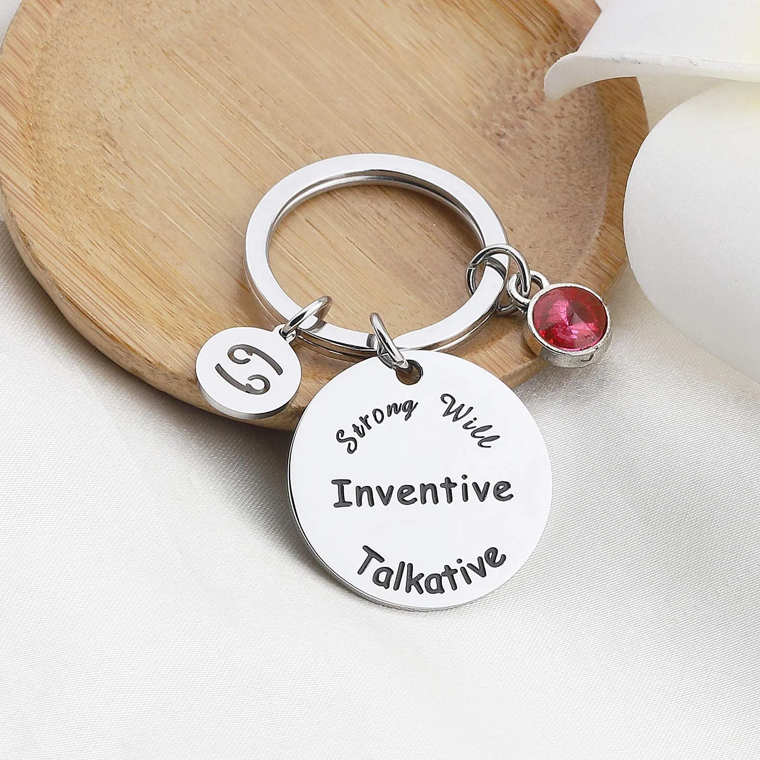 bobauna 12 Zodiac Constellation Keychain Birthstone Astrology Horoscope JewelryBirthday Gift Gift for Family Friend inventive talkative keychain