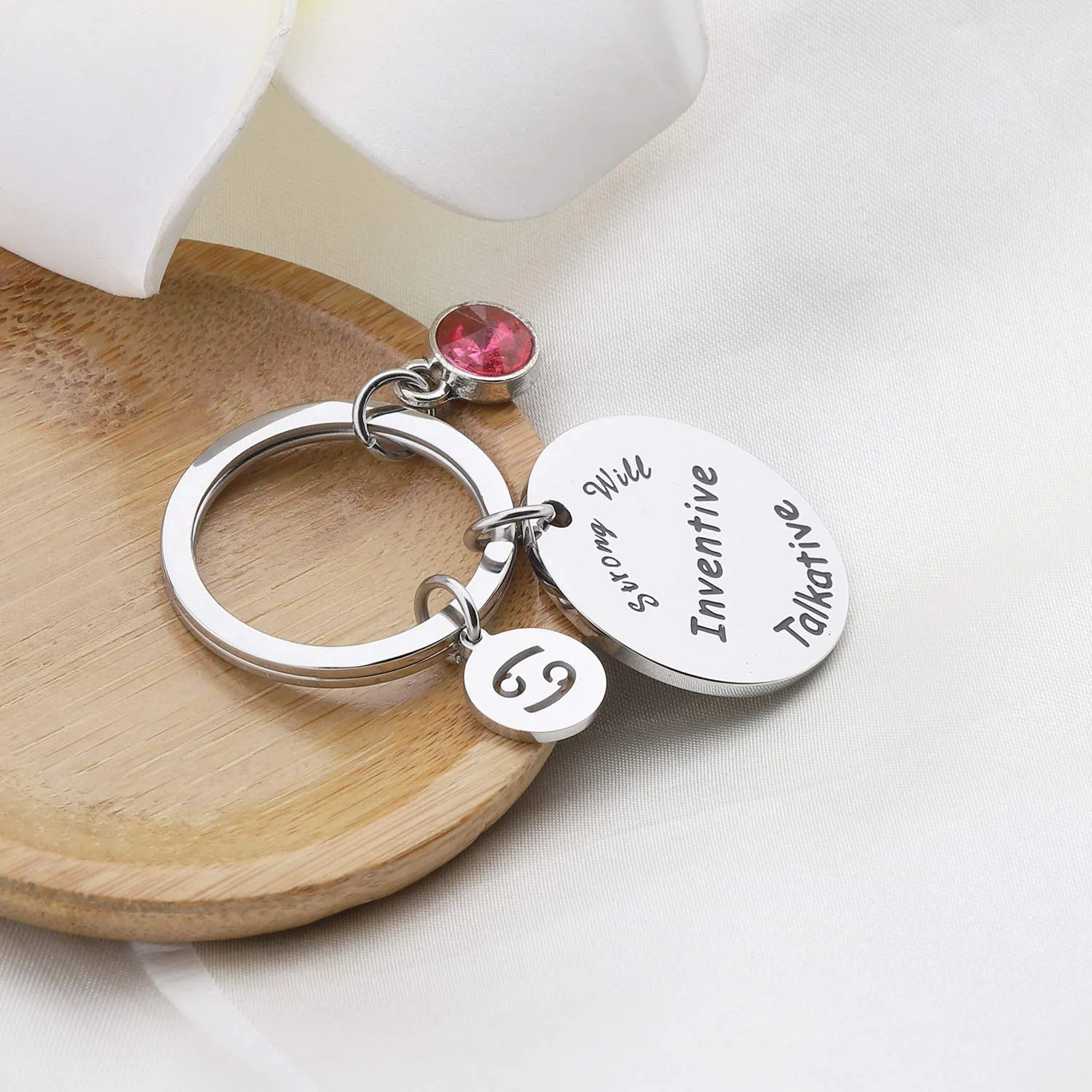 bobauna 12 Zodiac Constellation Keychain Birthstone Astrology Horoscope JewelryBirthday Gift Gift for Family Friend inventive talkative keychain