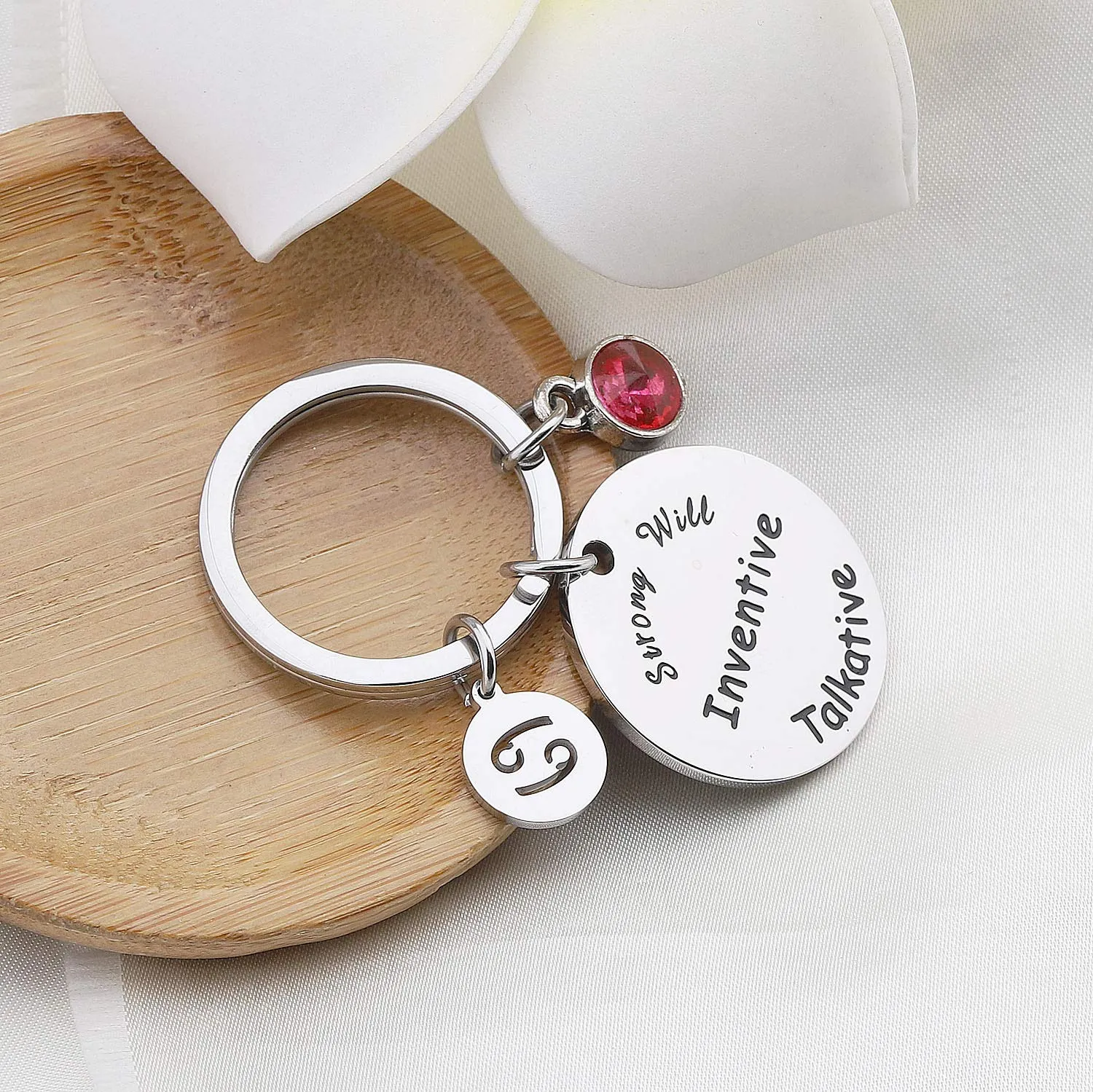 bobauna 12 Zodiac Constellation Keychain Birthstone Astrology Horoscope JewelryBirthday Gift Gift for Family Friend inventive talkative keychain
