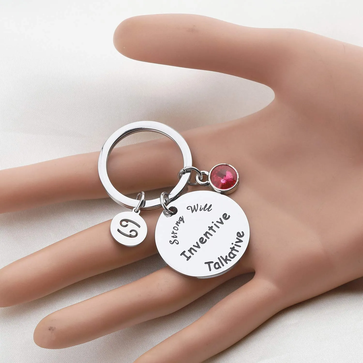bobauna 12 Zodiac Constellation Keychain Birthstone Astrology Horoscope JewelryBirthday Gift Gift for Family Friend inventive talkative keychain