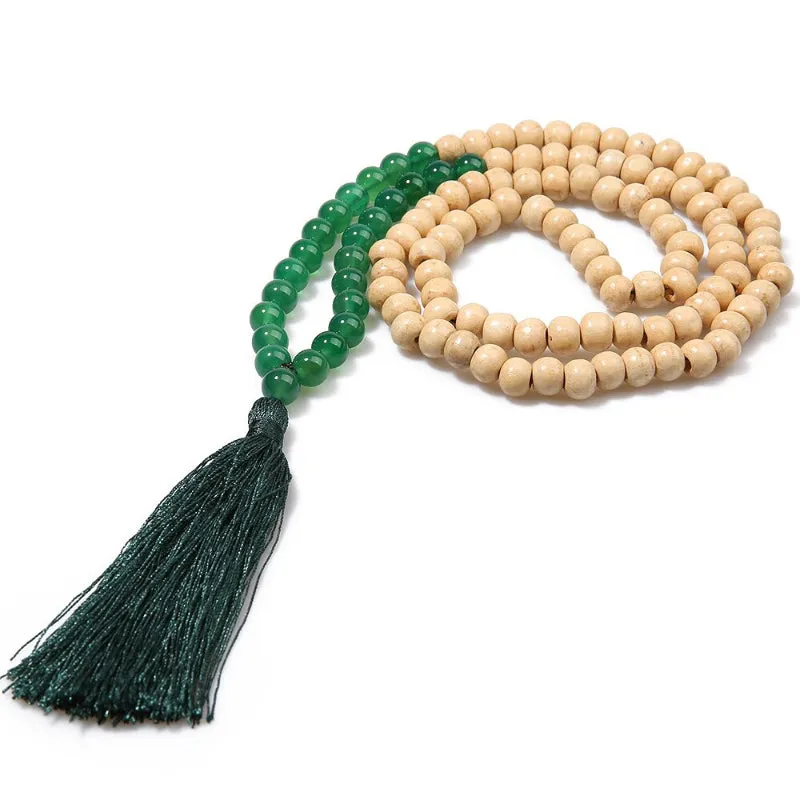 Bohemian Fashion Long Beaded Statement Necklace with Chic Tassel
