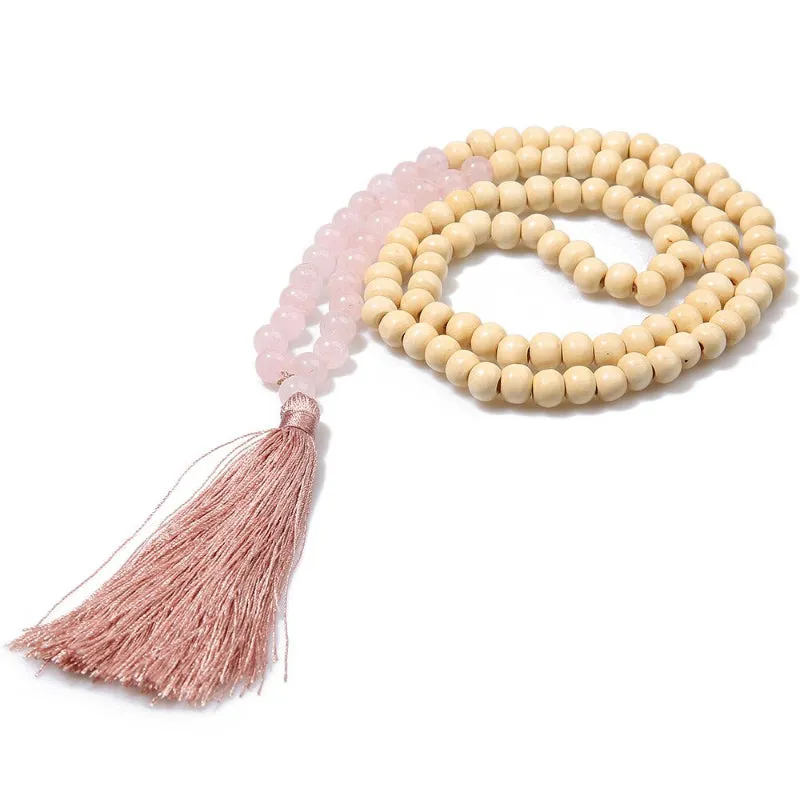 Bohemian Fashion Long Beaded Statement Necklace with Chic Tassel
