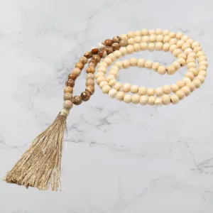 Bohemian Fashion Long Beaded Statement Necklace with Chic Tassel