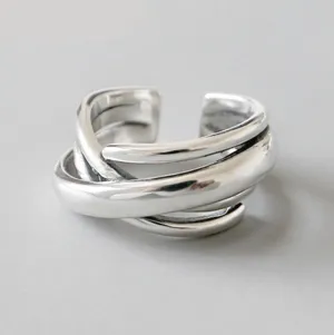 Bohemian Vintage Silver Color Geometric Irregular Rings for Women Wedding Adjustable Antique Statement Rings Anillos