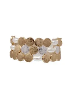 Bracelet Gold Textured Disc
