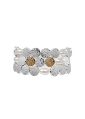 Bracelet Silver Textured Disc