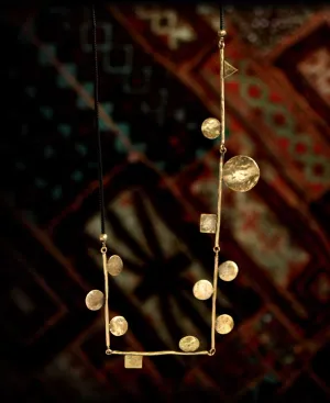 Bronze Geometric Vine Necklace, Turkey