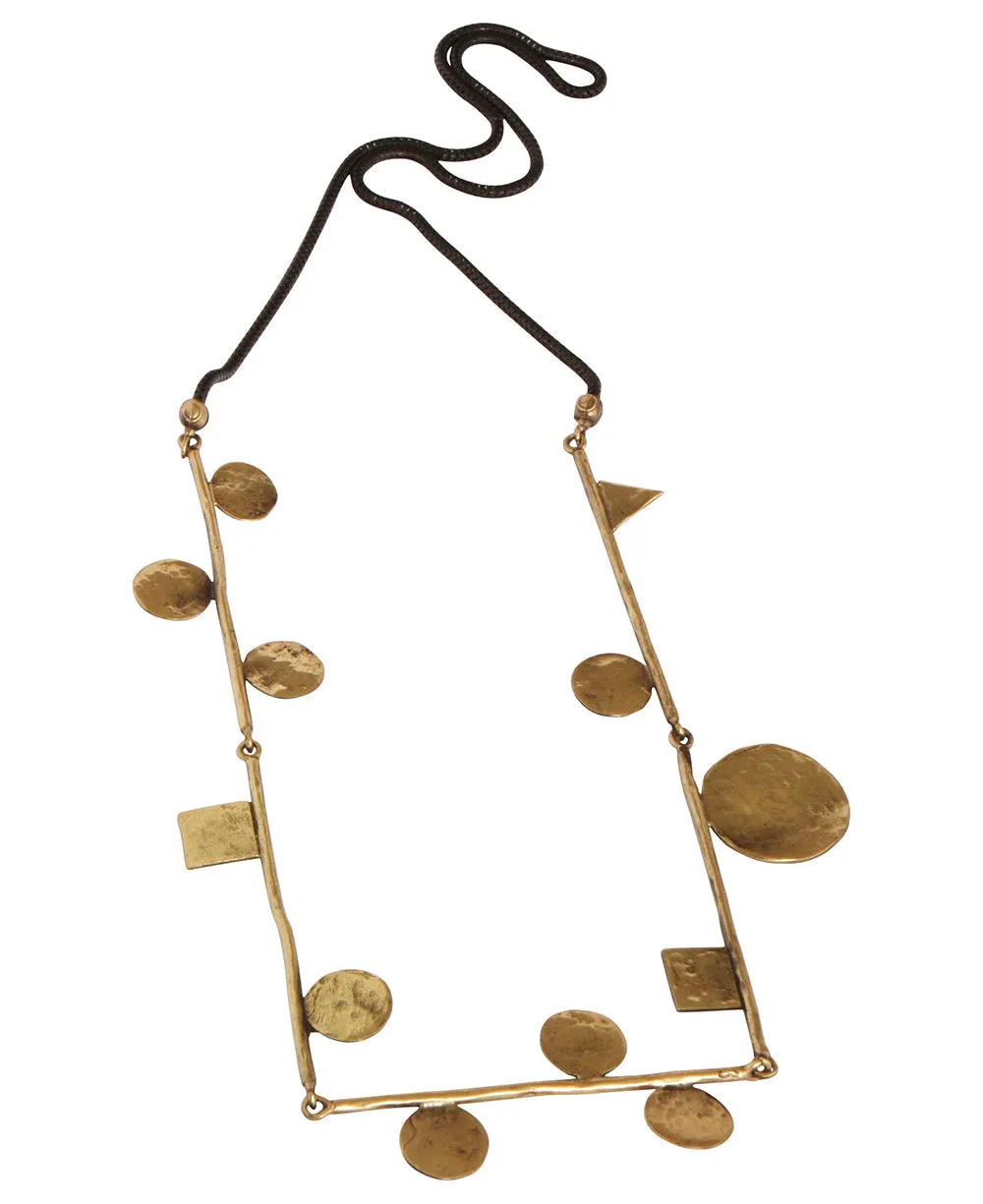 Bronze Geometric Vine Necklace, Turkey