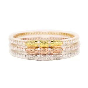 BuDhaGirl | Set of Three | Three Queens All Weather Bangles in Clear Crystal