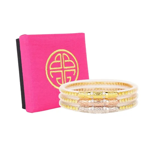 BuDhaGirl | Set of Three | Three Queens All Weather Bangles in Yellow Rose