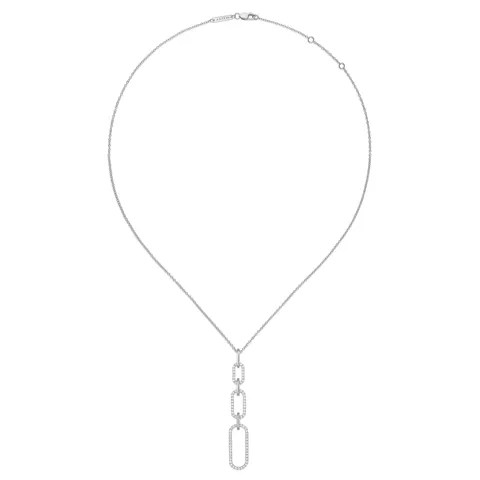 Capri Dreaming® Paperclip Diamond Pendant Necklace | 18K White Gold