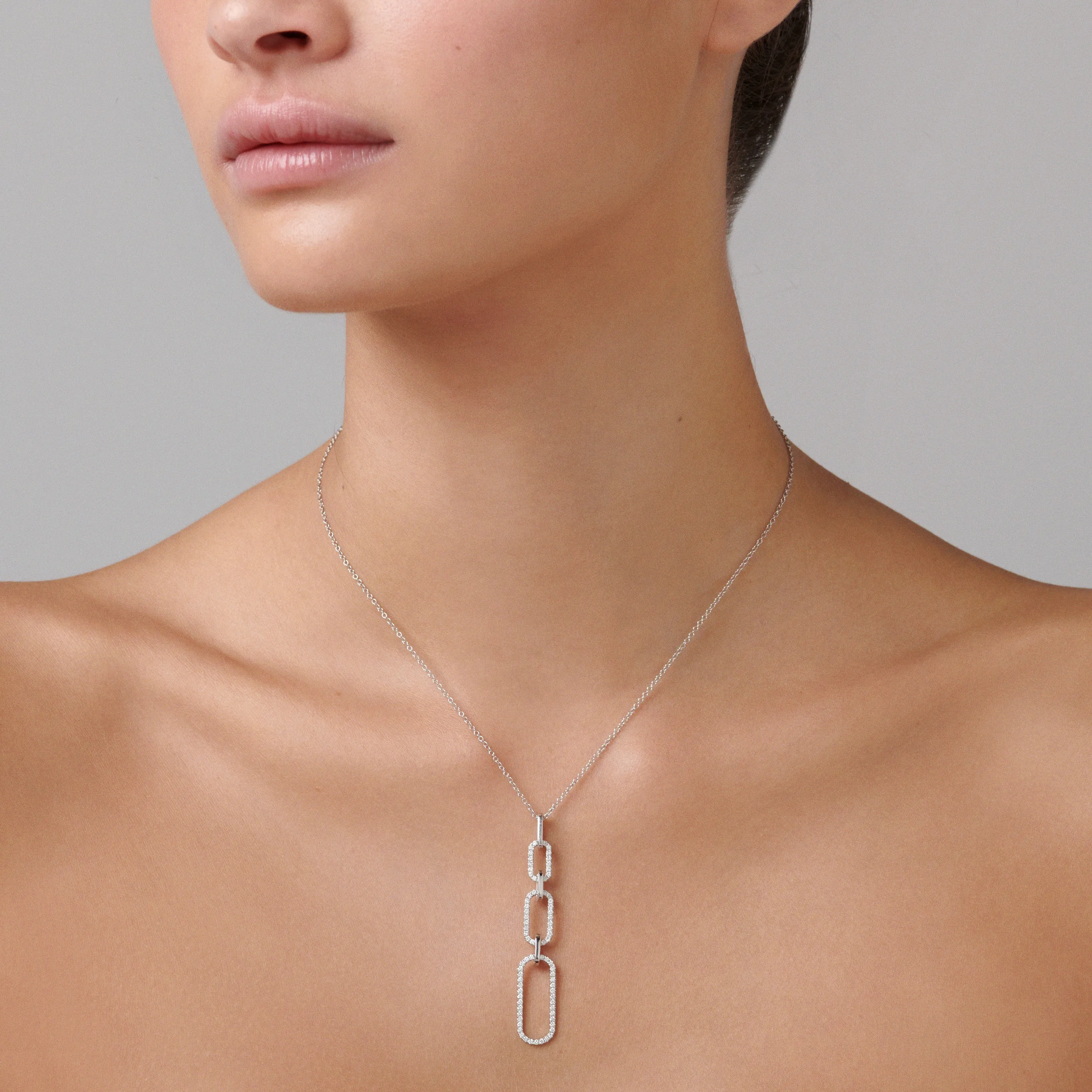 Capri Dreaming® Paperclip Diamond Pendant Necklace | 18K White Gold