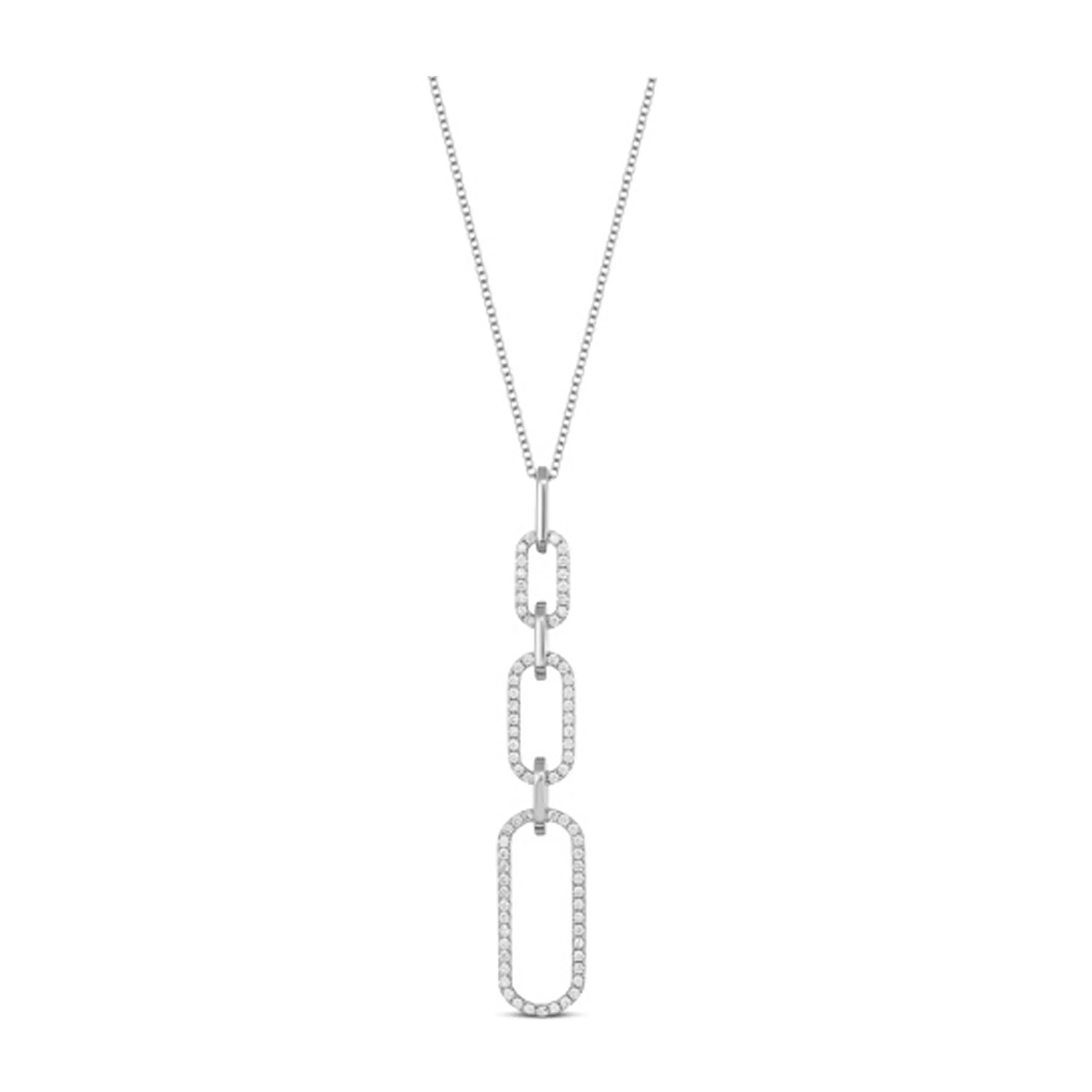Capri Dreaming® Paperclip Diamond Pendant Necklace | 18K White Gold