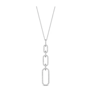 Capri Dreaming® Paperclip Diamond Pendant Necklace | 18K White Gold