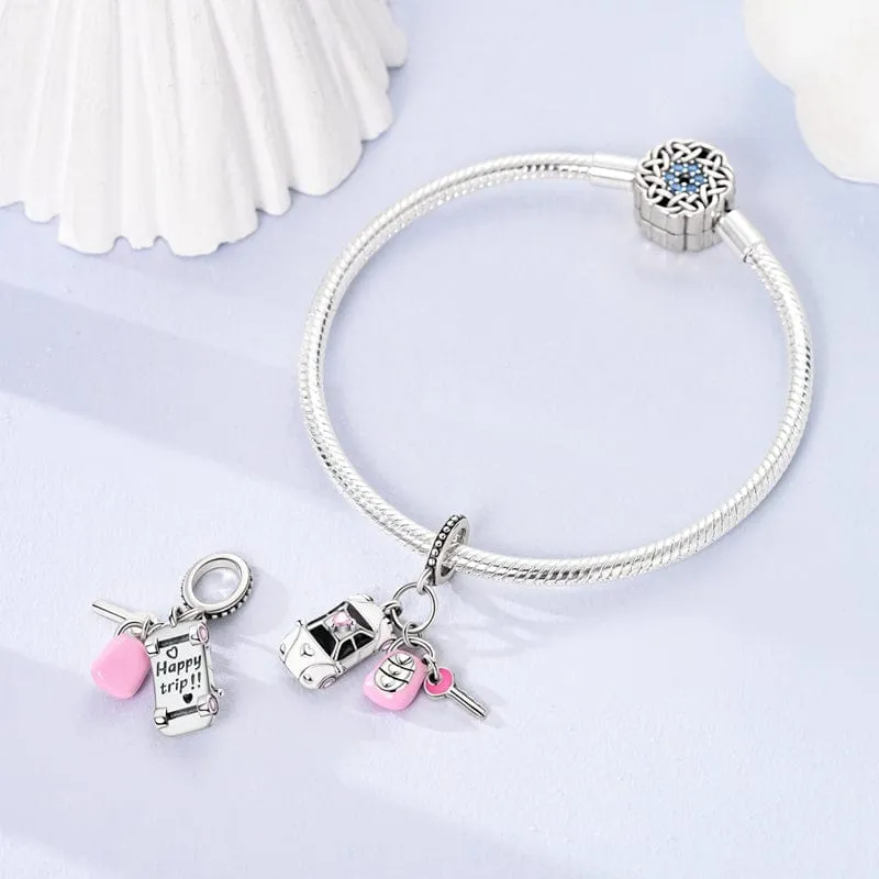 Car, Key & Remote Drive Triple Dangle Charm