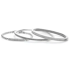 Caviar Spark Silver and Diamond Bangle Gift Set