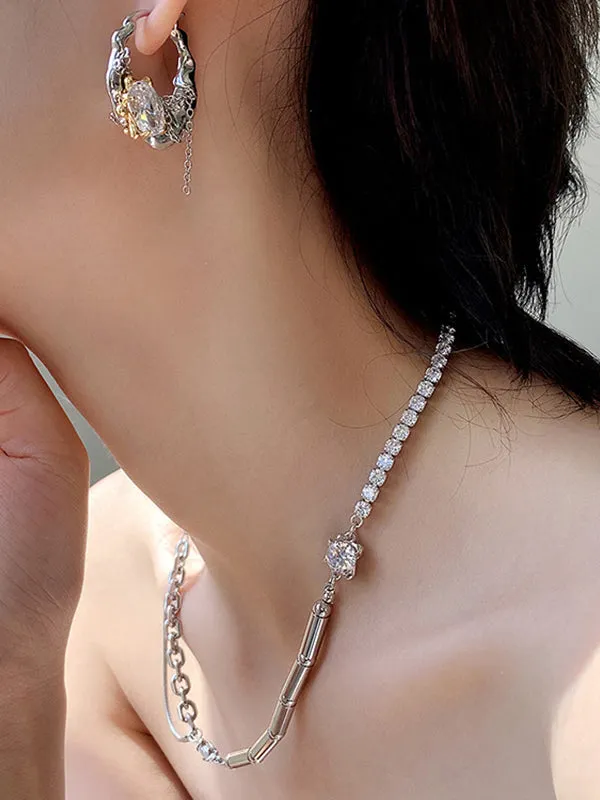 Chains Geometric Rhine Stones Necklaces Accessories