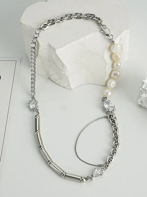 Chains Geometric Rhine Stones Necklaces Accessories