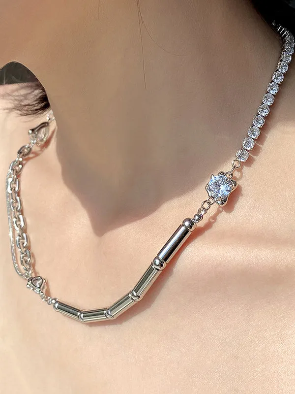 Chains Geometric Rhine Stones Necklaces Accessories
