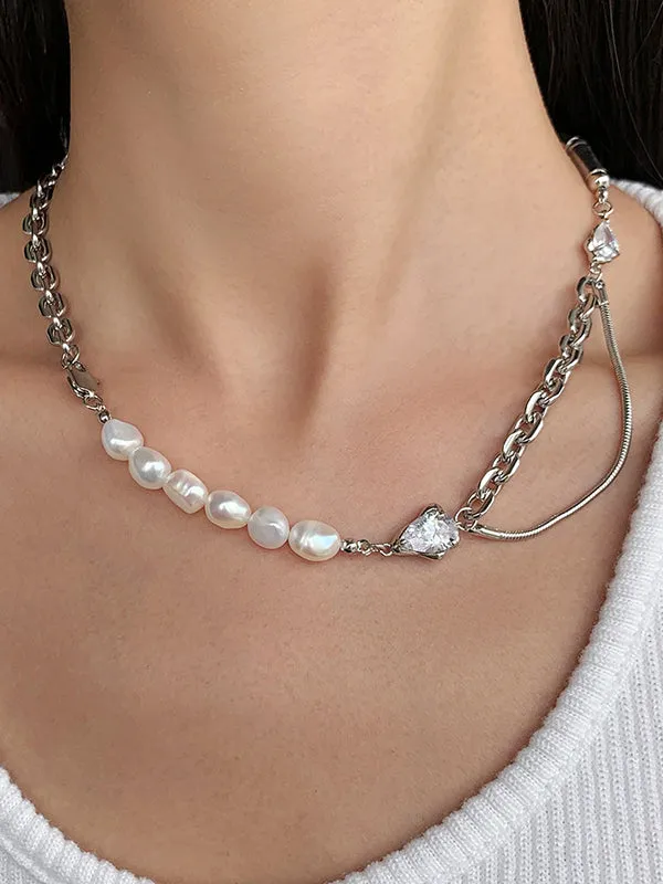 Chains Geometric Rhine Stones Necklaces Accessories