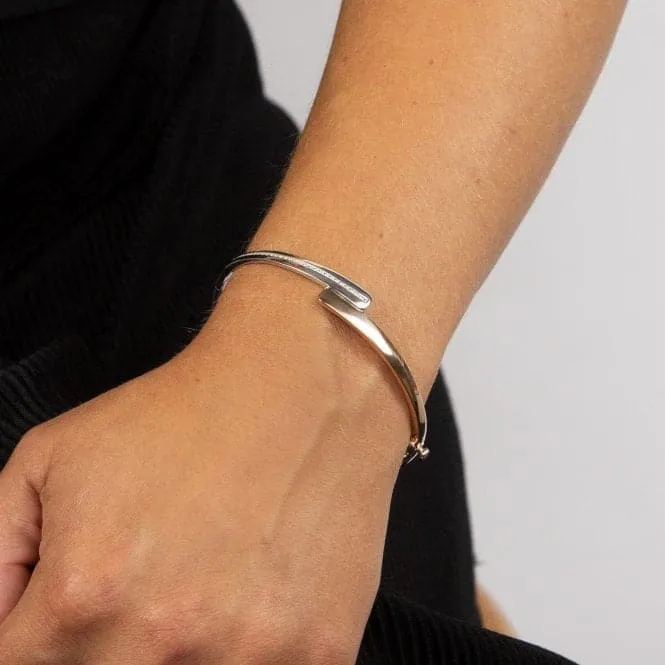 Channel Set Hinged Rose Gold Plated Bangle B5248C