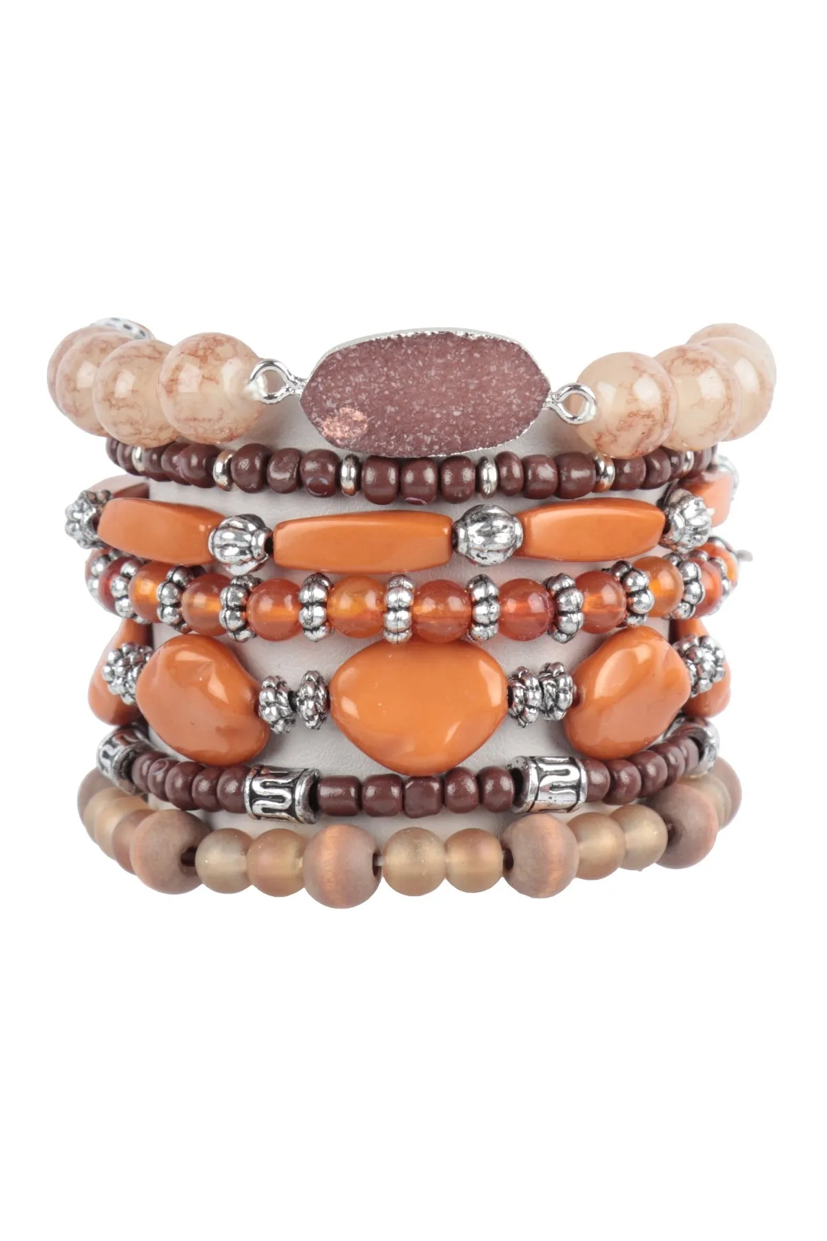 CHARM MIX BEADS DRUZY VERSATILE BRACELET SET