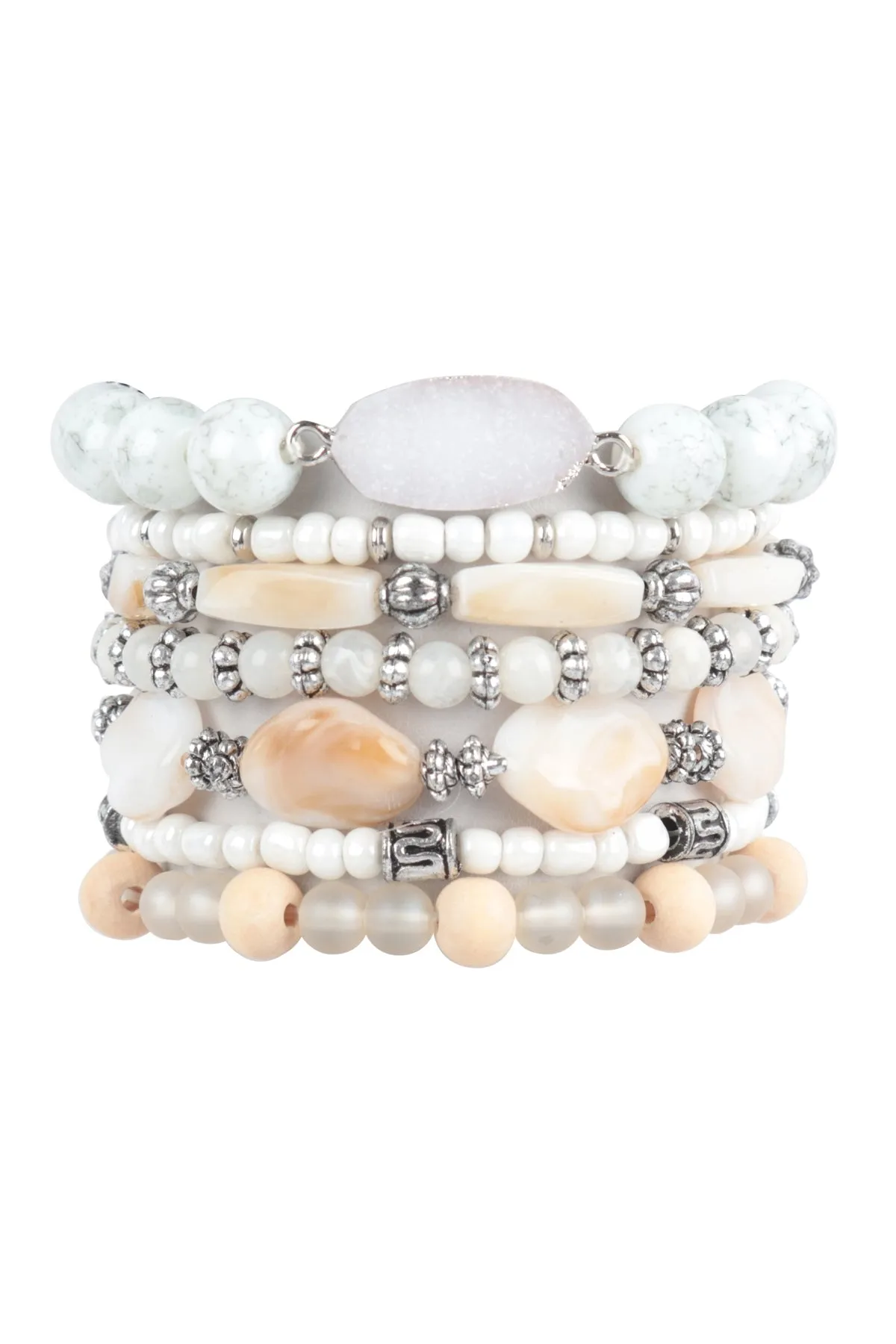 CHARM MIX BEADS DRUZY VERSATILE BRACELET SET
