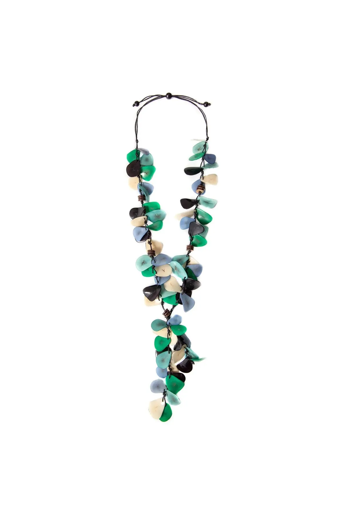 Chelsea Organic Tagua Necklace In Biscayne Bay & Emerald