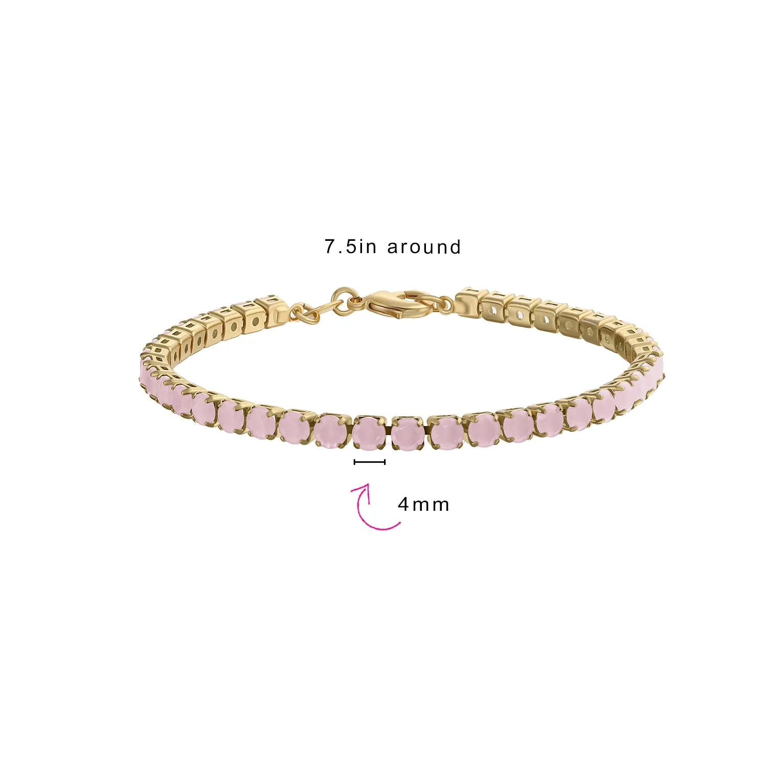 Classic 12CTW Blue CZ Tennis Bracelet 14K Gold Plated 7.5 Inch
