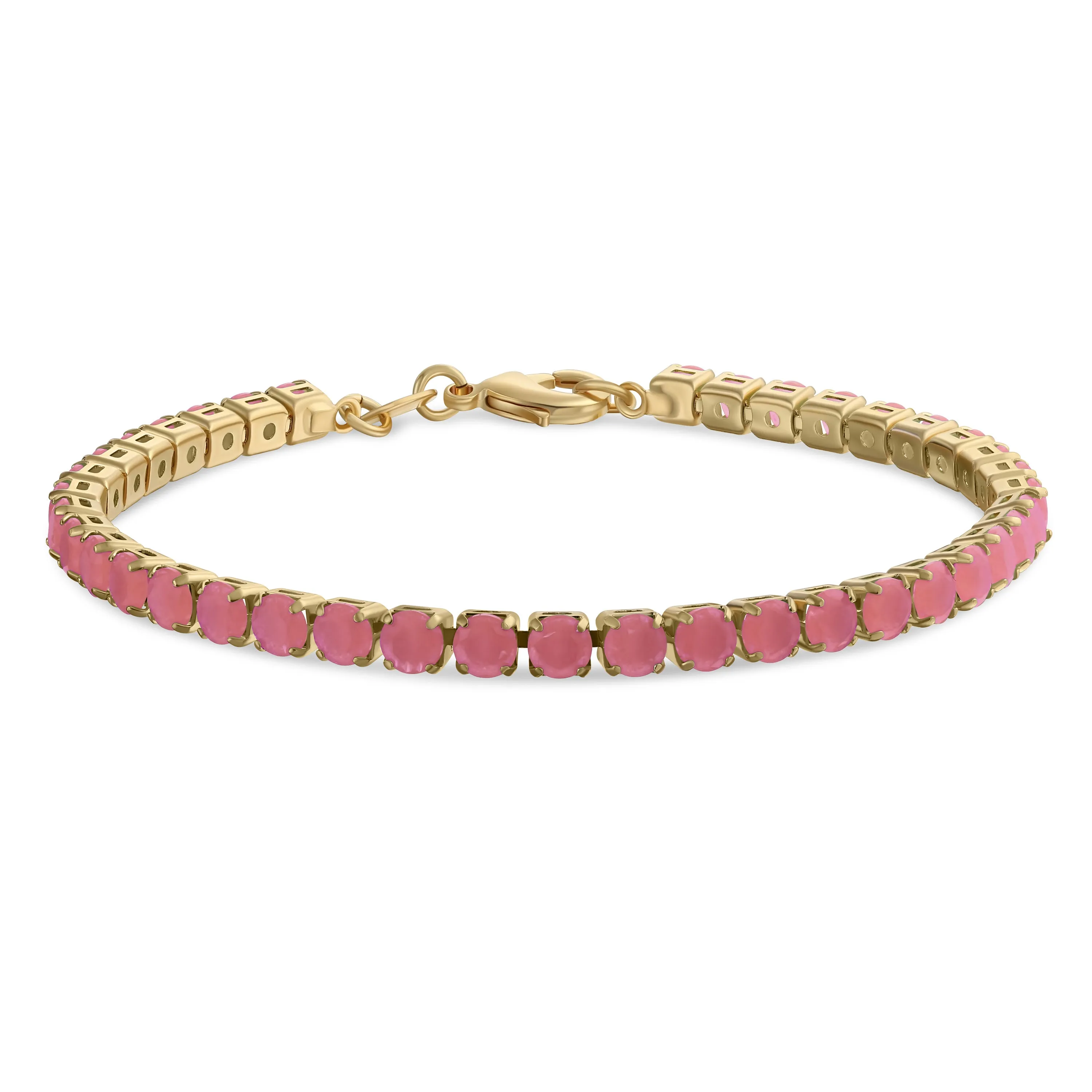 Classic 12CTW Blue CZ Tennis Bracelet 14K Gold Plated 7.5 Inch
