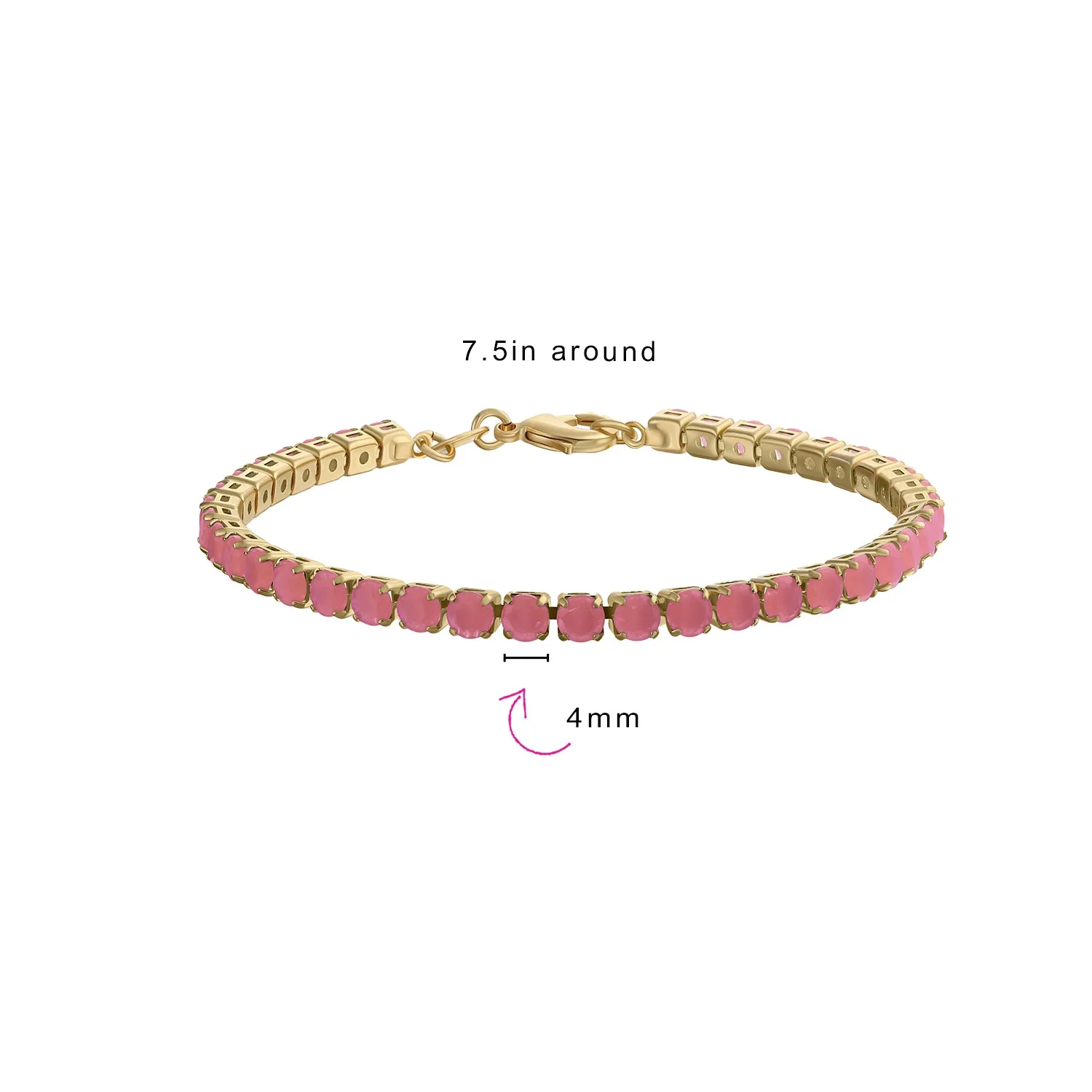 Classic 12CTW Blue CZ Tennis Bracelet 14K Gold Plated 7.5 Inch